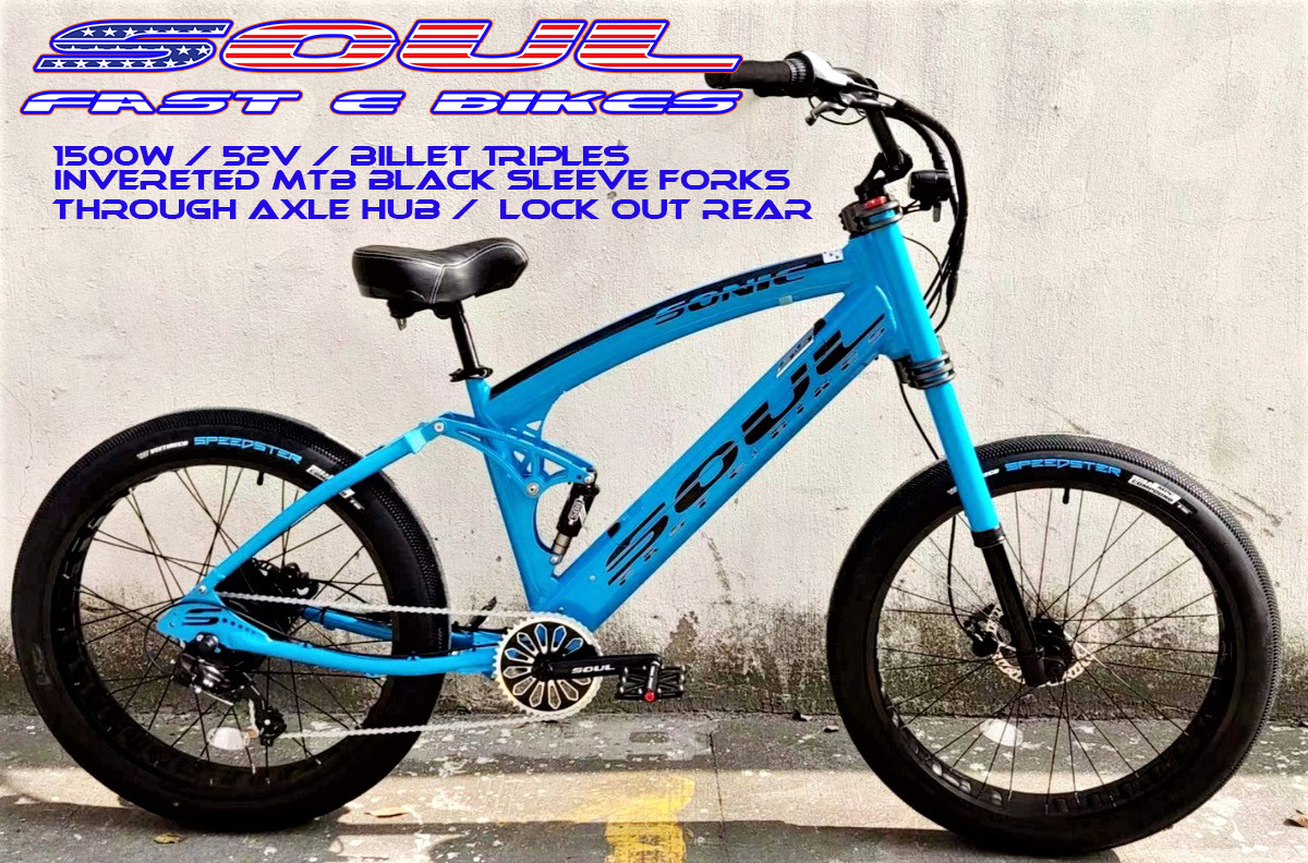 Soul Fast Electric Bikes poster for a blue color bike