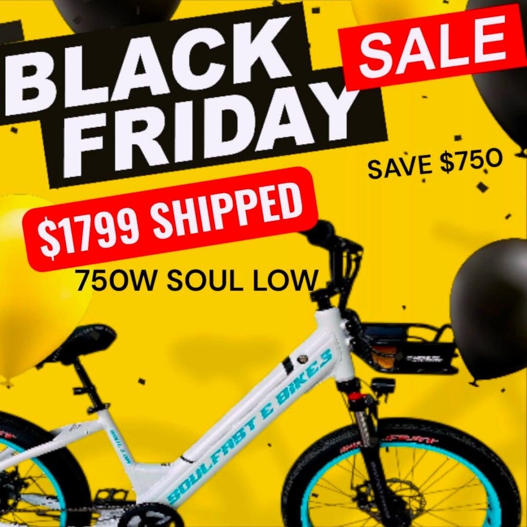 Black Friday sale, electric bike, discounted price.
