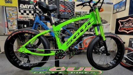 Green Soul electric bike in a showroom.