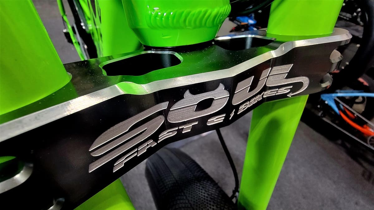 Green bicycle frame with "Soul" branding.