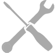 Crossed wrench and screwdriver on black background.