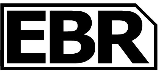 Bold letters "EBR" in black outline.